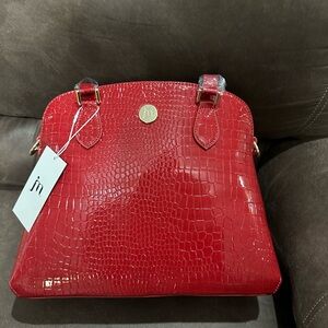Red Crocodile Pattern Handbag